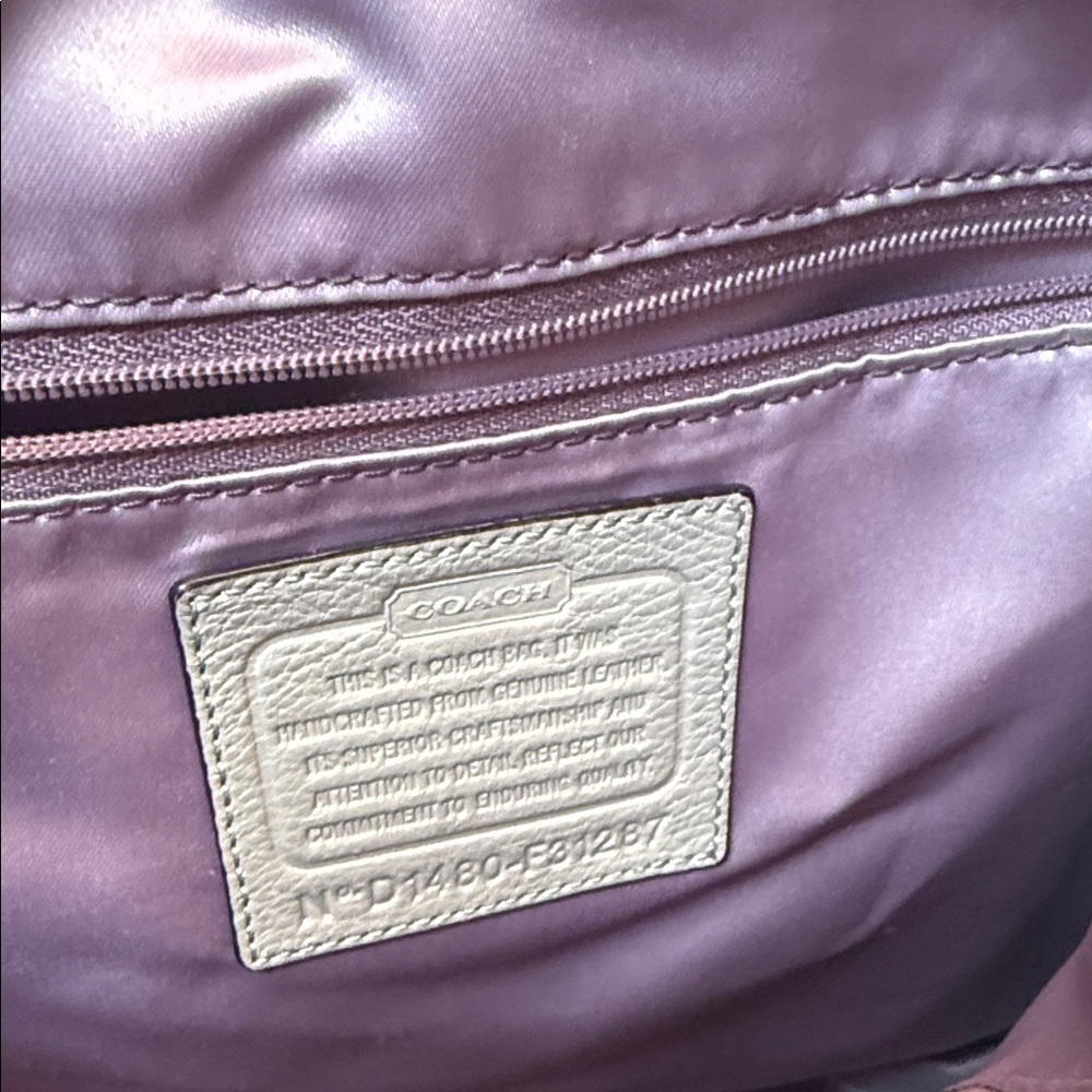 Coach Light Gray Pebble Leather Hobo Shoulder Bag - Picture 10 of 10